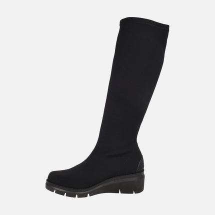 Botas altas en tejido elástico WATER REPELLENT Bulgari negro