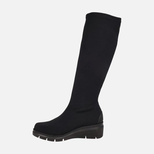 High boots in WATER REPELLENT elastic fabric Bulgari Black