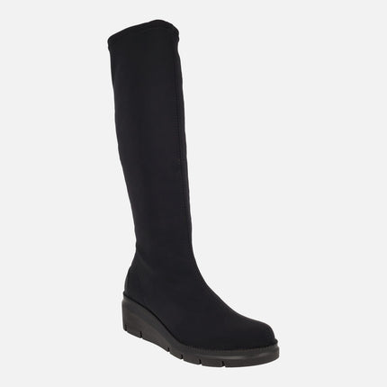 Botas altas en tejido elástico WATER REPELLENT Bulgari negro