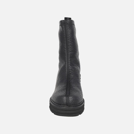 Heeled ankle boots in elastic Water repellent materials