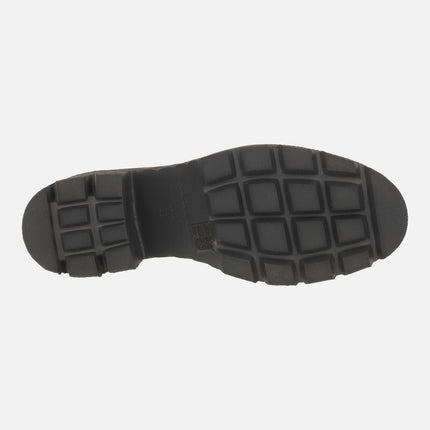 Heeled ankle boots in elastic Water repellent materials