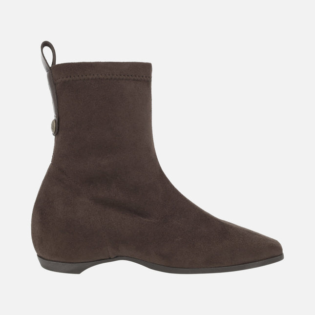 Botines estilo calcetín efecto ante con Water repellent y cuña interior