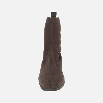 Botines estilo calcetín efecto ante con Water repellent y cuña interior
