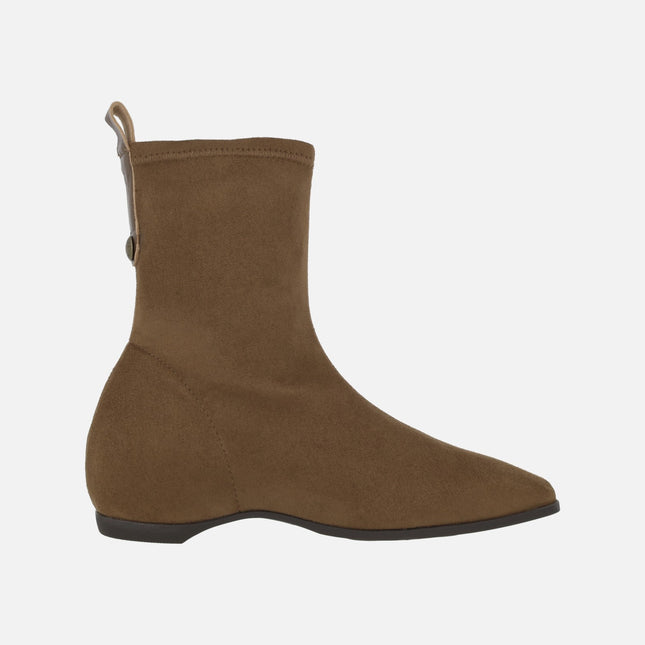 Botines estilo calcetín efecto ante con Water repellent y cuña interior