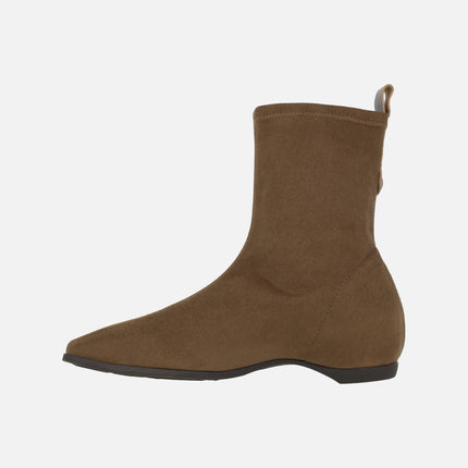 Suede effect sock style ankle boots with Water repellent and inner wedge