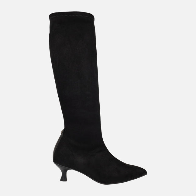 Yantai high boots in suede effect elastic fabric WATER REPELLENT