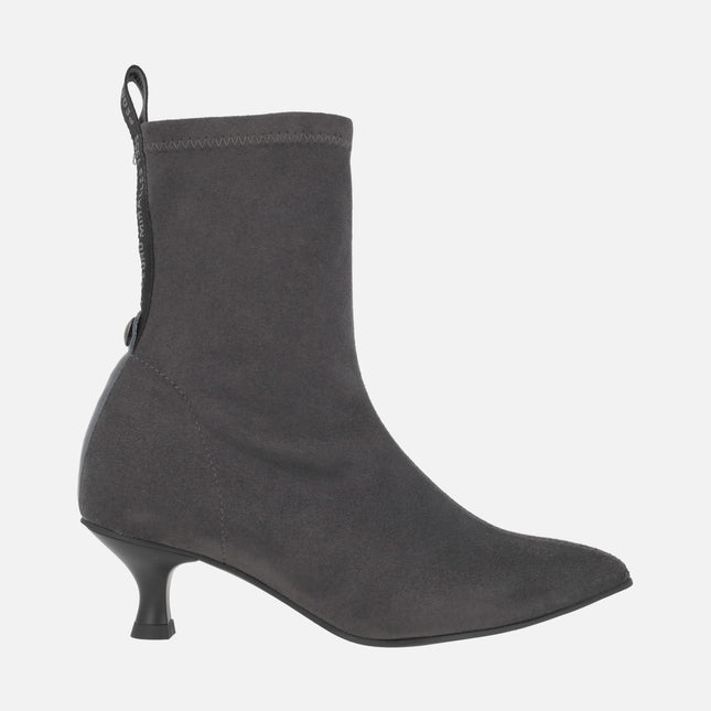 Murten heeled ankle boots in WATER REPELLENT suede-effect elastic fabric