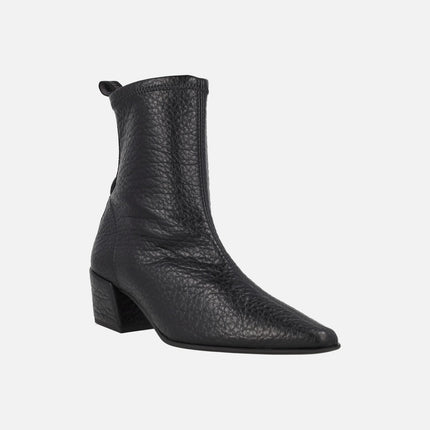 Reznos cowboy style ankle boots in elastic materials with an embossed leather effect