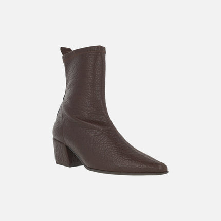 Reznos cowboy style ankle boots in elastic materials with an embossed leather effect