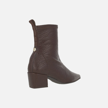 Reznos cowboy style ankle boots in elastic materials with an embossed leather effect