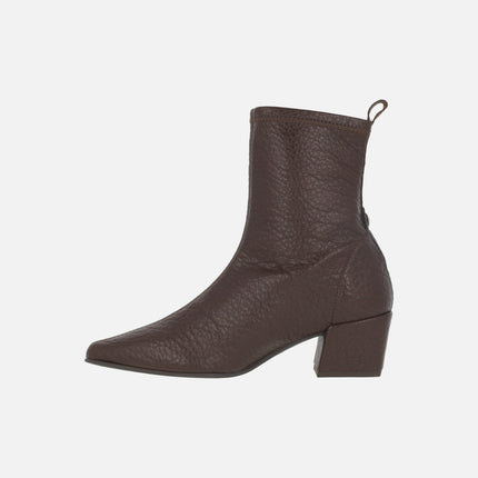Reznos cowboy style ankle boots in elastic materials with an embossed leather effect