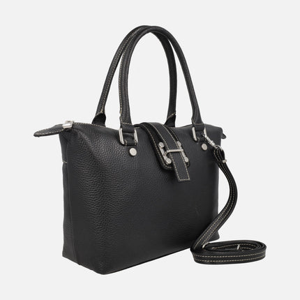 Women's leather handbags with shoulder strap