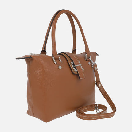 Women's leather handbags with shoulder strap