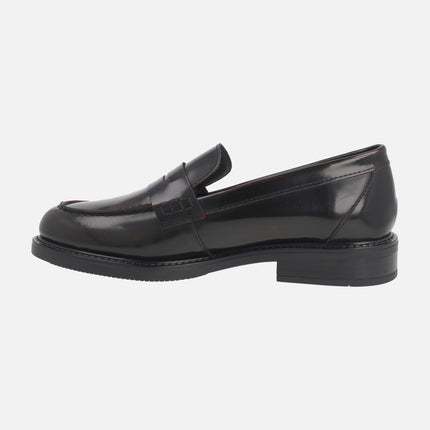 Mocasines con antifaz para mujer en piel florentic marrón