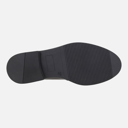 Mocasines con antifaz para mujer en piel florentic marrón