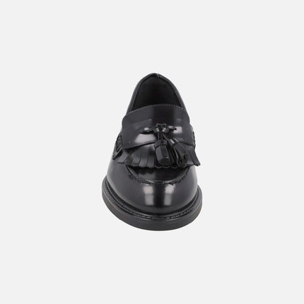 Loafers for women with tassel decoration in florentic leather