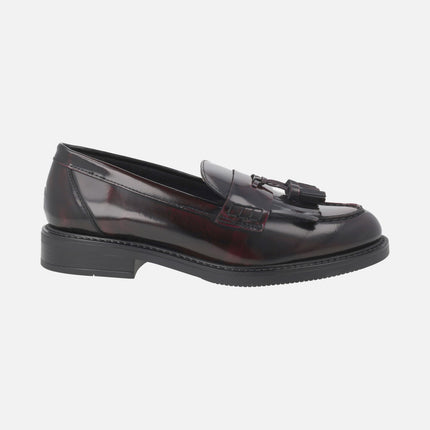 Loafers for women with tassel decoration in florentic leather