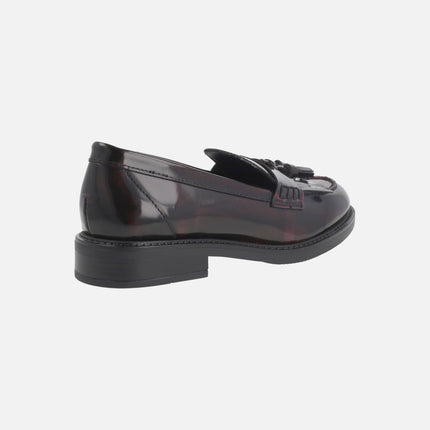Loafers for women with tassel decoration in florentic leather