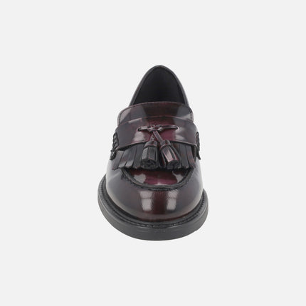 Loafers for women with tassel decoration in florentic leather