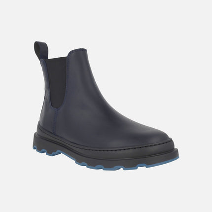 Botines estilo chelsea de piel azul oscuro para hombre BRUTUS+