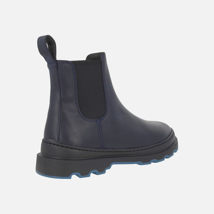Botines estilo chelsea de piel azul oscuro para hombre BRUTUS+