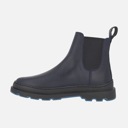 Botines estilo chelsea de piel azul oscuro para hombre BRUTUS+