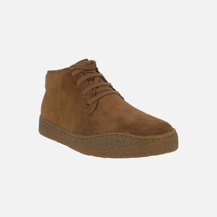 PEU TERRENO men's lace-up ankle boots in brown suede