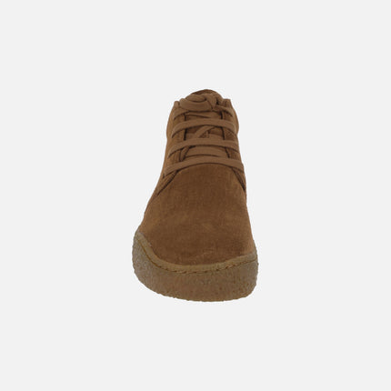 PEU TERRENO men's lace-up ankle boots in brown suede