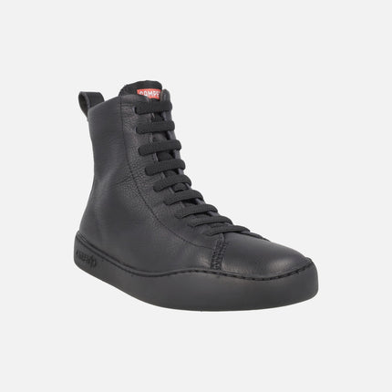 Deportivas abotinadas en piel negra para mujer PEU TOURING