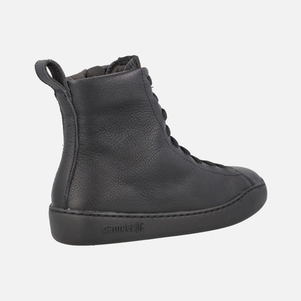 Deportivas abotinadas en piel negra para mujer PEU TOURING