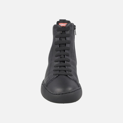 Deportivas abotinadas en piel negra para mujer PEU TOURING