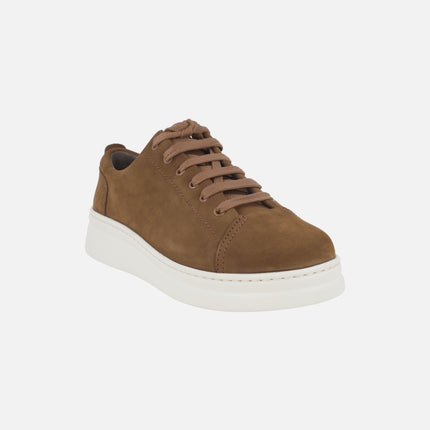 Deportivas para mujer en nobuck marrón con suela EXTRALIGHT RUNNER UP