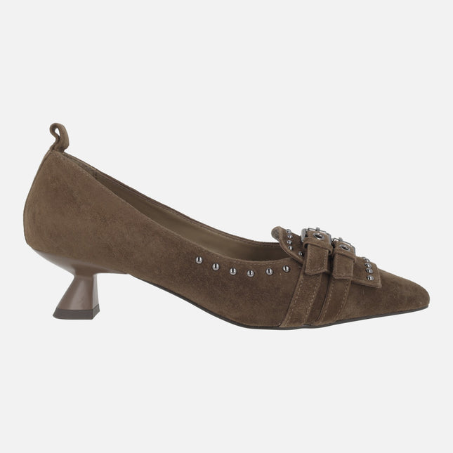 Zapatos de ante con tachas y hebillas A-CANARI