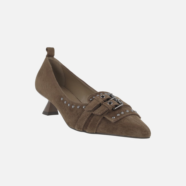 Zapatos de ante con tachas y hebillas A-CANARI