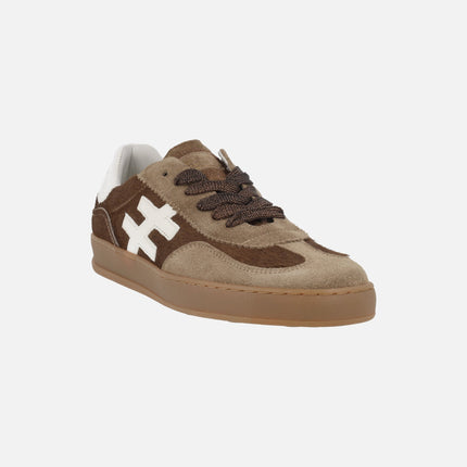 Zapatillas deportivas para mujer Iconic 2 en piel y pelo camel