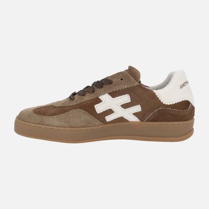 Zapatillas deportivas para mujer Iconic 2 en piel y pelo camel