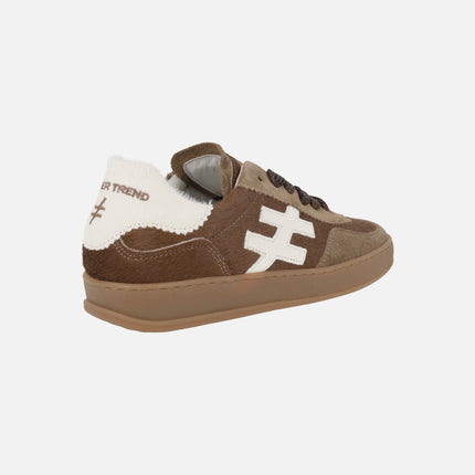 Zapatillas deportivas para mujer Iconic 2 en piel y pelo camel