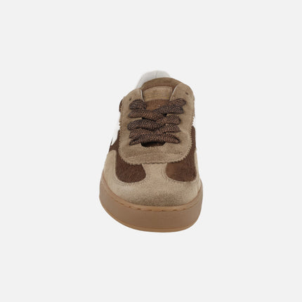 Zapatillas deportivas para mujer Iconic 2 en piel y pelo camel