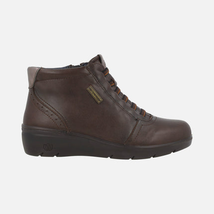 Brown leather ankle boots with Waterproof membrane