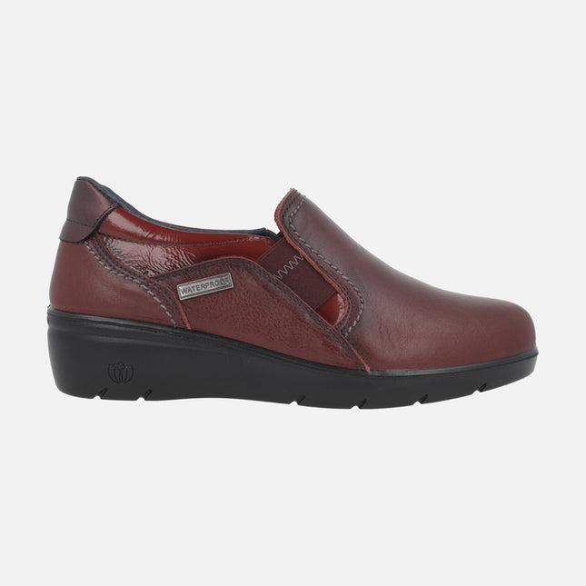 Comfort leather shoes with elastics and Waterproof membrane
