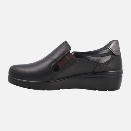 Zapatos confort de piel con elásticos y membrana Waterproof