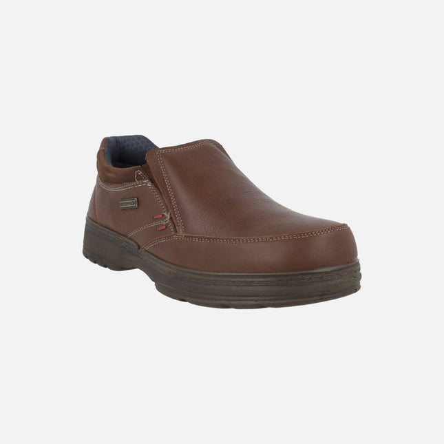 Mocasines marrones de piel para hombre con membrana Waterproof