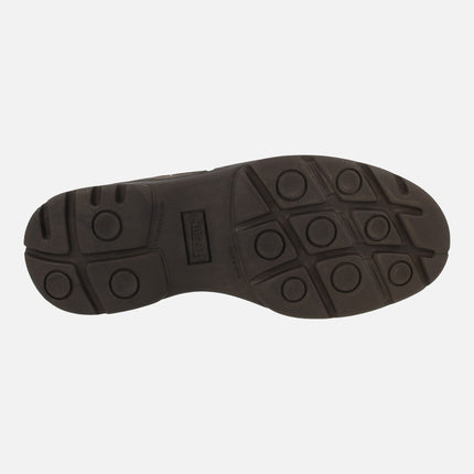 Brown leather loafers for men with Waterproof membrane