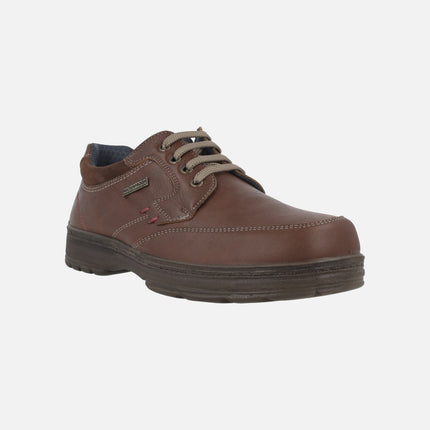 Zapatos marrones de piel para hombre con membrana Waterproof