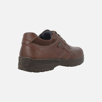 Zapatos marrones de piel para hombre con membrana Waterproof
