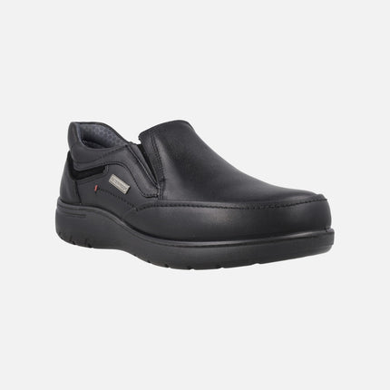 Mocasines negros de piel para hombre con membrana Waterproof