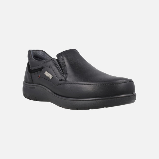 Mocasines negros de piel para hombre con membrana Waterproof