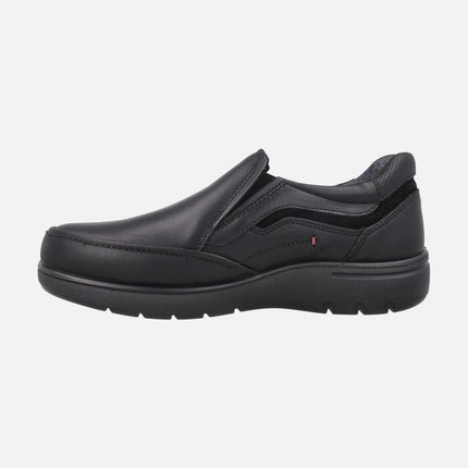Mocasines negros de piel para hombre con membrana Waterproof