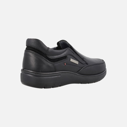 Mocasines negros de piel para hombre con membrana Waterproof