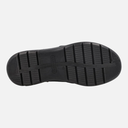 Mocasines negros de piel para hombre con membrana Waterproof